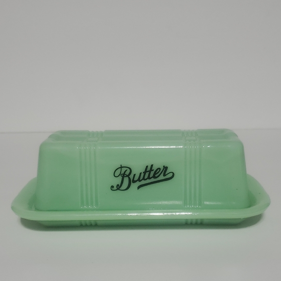 Other - Jadeite Green Glass Butter Dish